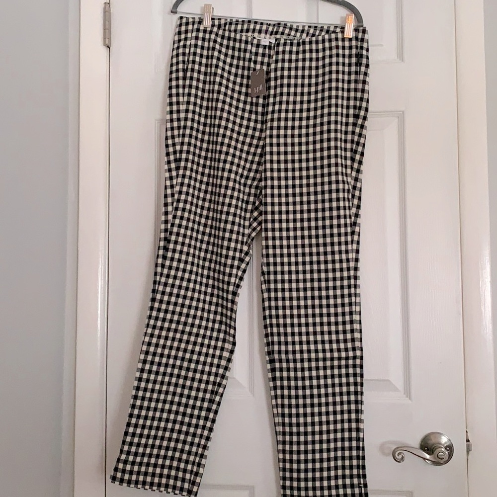 J Jill Brand new in bag Barley/Black checkered pants